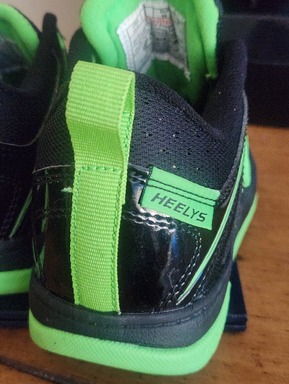 Heelys Black with Neon Green Accent Kids Sneakers